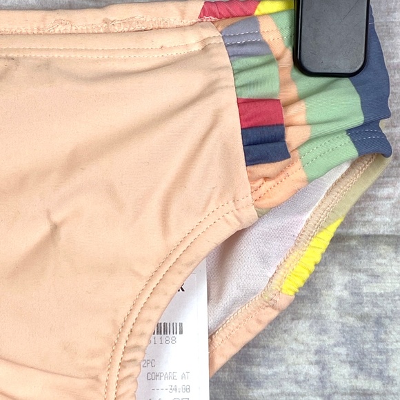 Jessica Simpson Striped Ruffle Two-Piece Swimsuit - Picture 10 of 16